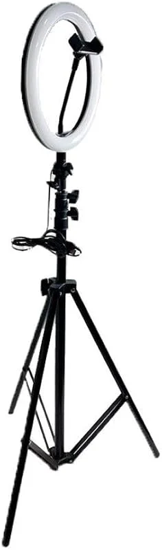 Doki LS002 rund LED med stativ 210 cm, diameter 30 cm ringljus för smink, Tiktok, Stream, fotografi — Mobil och surfplatta