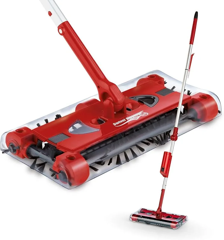 Swivel Sweeper sladdlös kvast – enkel smulupptagning – trådlös, påslös och uppladdningsbar – golvsopare med ryggvänlig böjled och 360° rotation – maximal flexibilitet – enkel rengöring — Hushållselektronik