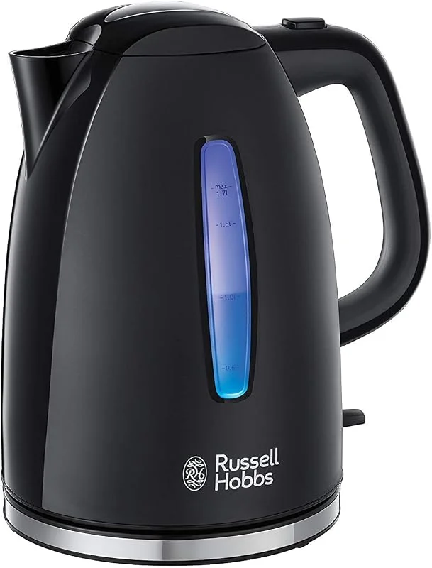 Russell Hobbs vattenkokare, 1.7l, 2400W, LED-belysning, snabbkokningsfunktion, perfekt hällpip, avtagbart kalkfilter, Textures Plus 22591-70 — Kök & Hushåll