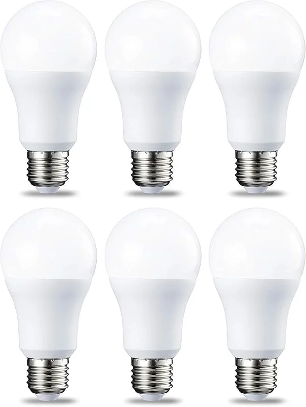 Amazon Basics Edison-skruvlampa, LED, E27, 10, 5 W (motsvarande 75 W), varmvit, ej dimbar, 6-pack — Smart belysning