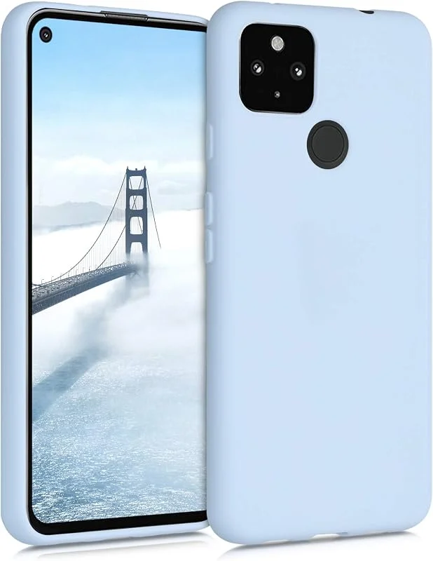 kwmobile Fodral kompatibelt med Google Pixel 4a 5G - mjukt silikonfodral - matt ljusblått — Mobil och surfplatta