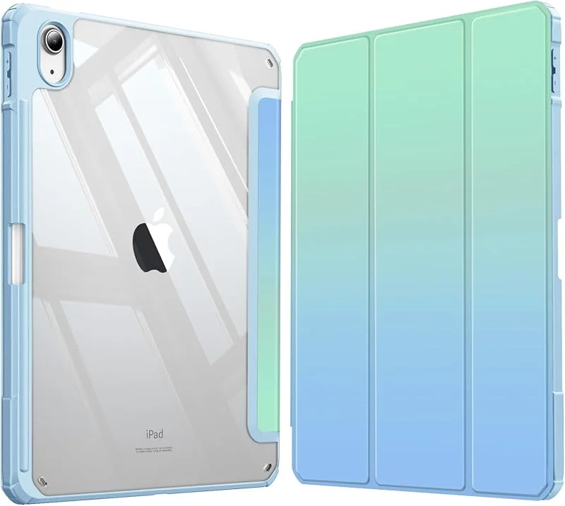 Fintie Hybridfodral för iPad 10. Generation 2022 (10, 9 tum) med pennhållare – stötsäkert skyddsfodral med transparent hårt skal på baksidan, hav ombre — Mobil och surfplatta