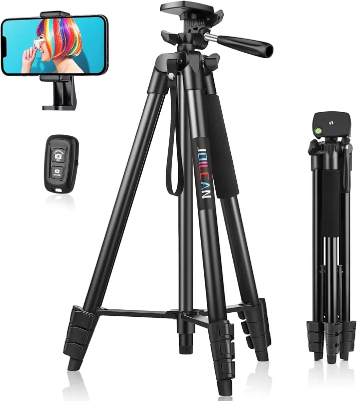 JOILCAN Mobilstativ för iPhone, Extendable Stativ Mobiltelefon 161cm with Wireless Remote Control, Selfie Stick för Smartphone Liten Kamera, Aluminium Travel Stand för iOS, Android — Mobil och surfplatta