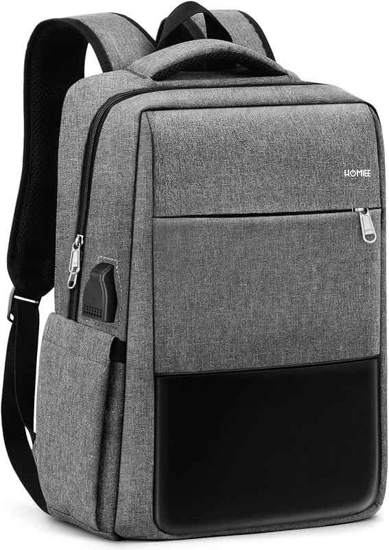 HOMIEE Ryggsäck herr, 15, 6 tums laptop ryggsäck vattentät, handbagage flygplan reseryggsäck business ryggsäck resa ryggsäck city uni laptopväska stor med USB-laddningsport — Datortillbehör