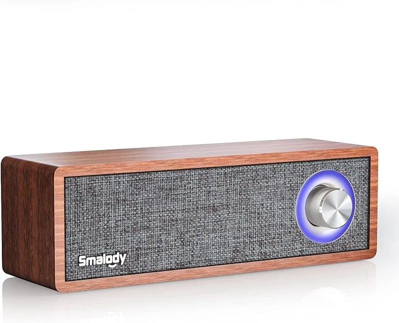 Smalody Wood Retro Bluetooth-högtalare, bärbar mini trådlös ljudbox — Hörlurar och ljud