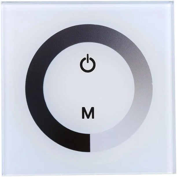 Dimmerbrytare, DC 12V-24V Enfärgad Touch Panel Dimmer Väggbrytare Styrenhet LED-ljusremsa Dimmerknapp Justera Ljusstyrka PÅ, AV-brytare Vit (Vit) — Smarta hem