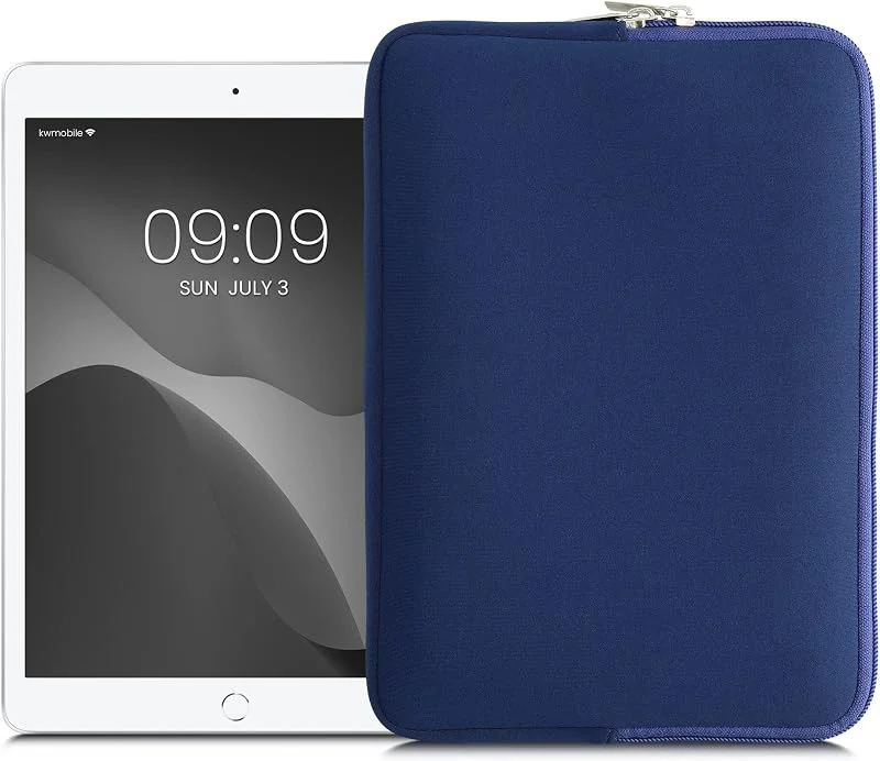 kwmobile Skyddsfodral för Tablett - Universalt skyddsomslag 9, 7"-11" Tablett i neopren - Mörkblå — Mobil och surfplatta