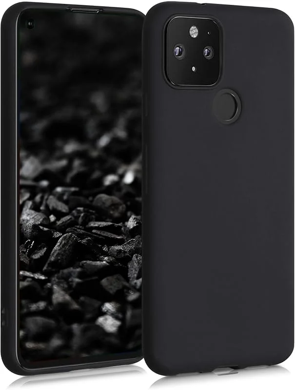 kwmobile Fodral kompatibelt med Google Pixel 5 - mjukt silikonfodral - svart — Mobil och surfplatta
