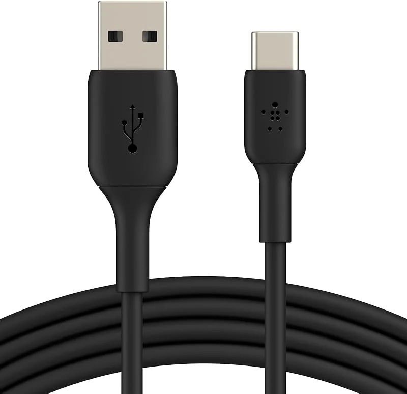 Belkin BoostCharge USB-C kabel, kabel för USB-C till USB-A, USB Type-C kabel för iPhone 15, Samsung Galaxy S24, S23, Note 20, Pixel 7, iPad Pro, Mini, Nintendo Switch och fler, 2 m - Svart — Mobil och surfplatta
