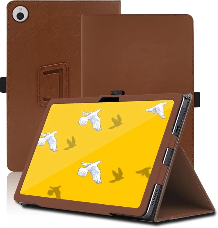 Fodral för Wacom MovinkPad 11 29, 1 cm, Wacom MovinkPad 11 surfplattefodral, skyddande fodral med hopfällbart stativ, pennhållare och handledsrem, fullständigt skydd. (Brun) — Mobil och surfplatta