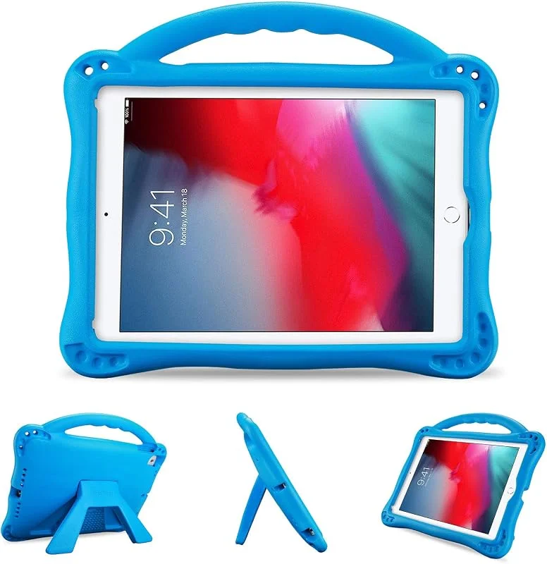 ProCase Barnfodral för iPad 9.7 2018 2017 (6th 5th Gen), iPad Pro 9.7, iPad Air 2, Air 1 fodral barn, skyddsfodral, lätt stötsäkert sparkställ, robust barnfodral med handtag – blått — Mobil och surfplatta