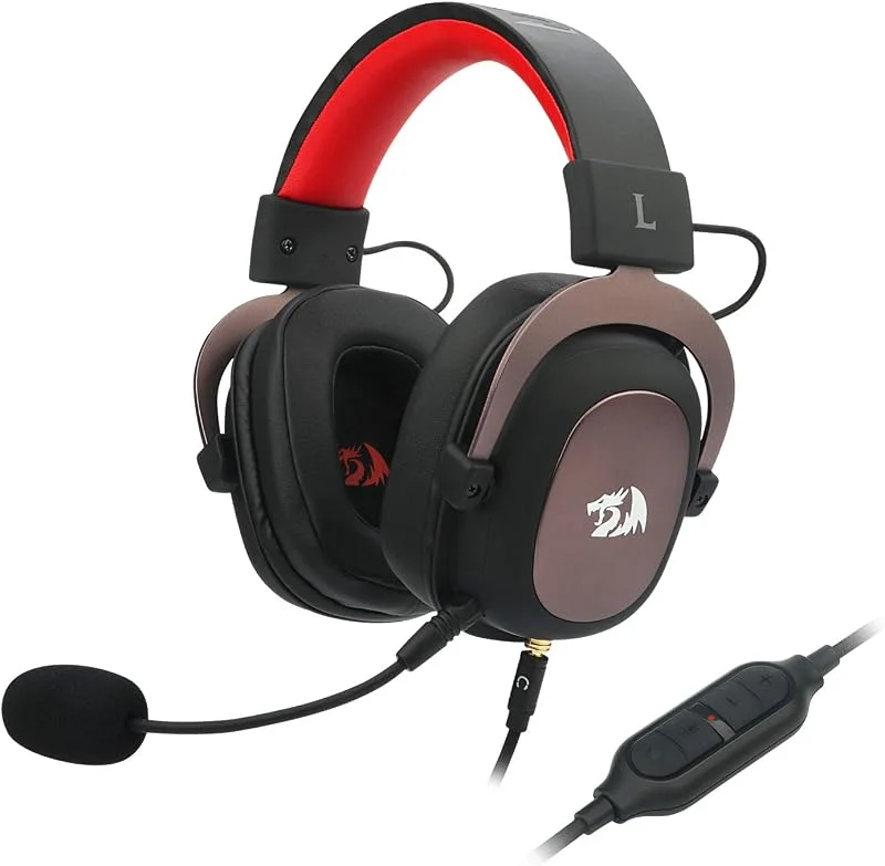 Redragon H510 Zeus Trådbundet spelheadset - 7.1 surroundljud - öronkuddar i minnesskum - 53 mm drivrutiner - avtagbar mikrofon - headset för flera plattformar (svart) — Hörlurar och ljud