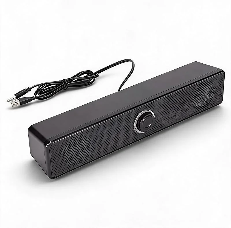 3, 5 Mm Trådbundna Externa Bärbara Datorhögtalare USB-driven Soundbar Volymkontroll för Stationär PC Bärbar Surfplatta — Hörlurar och ljud