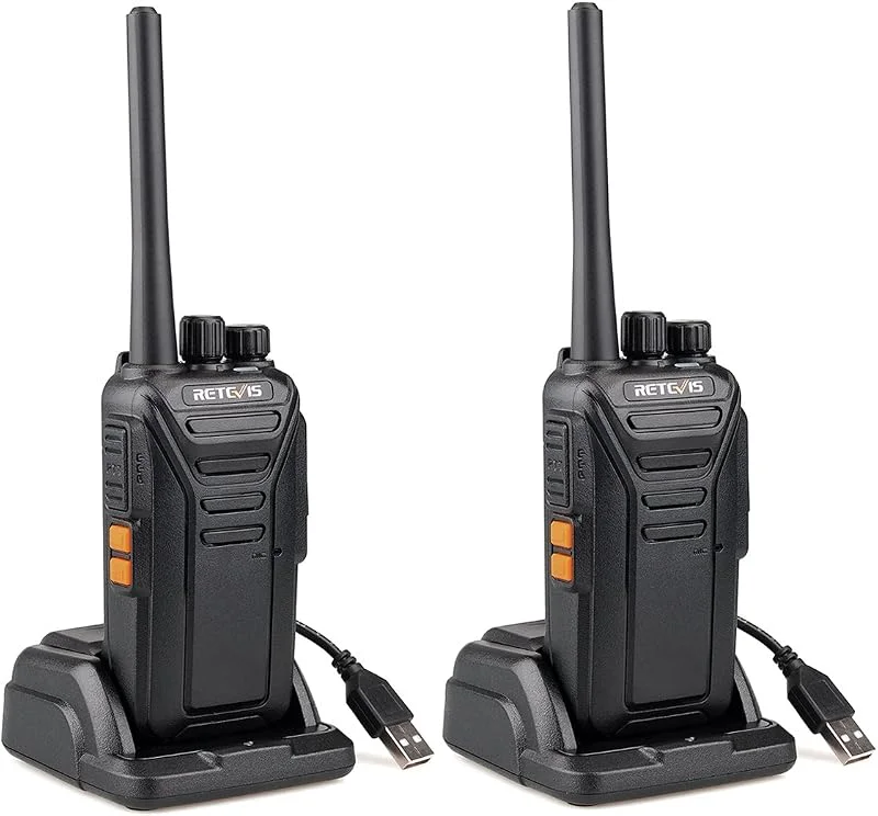 Retevis RT27 Walkie Talkies, PMR446 Licensfri CTCSS, DCS VOX-larm, Walkie Talkie Uppladdningsbar med USB-laddningsbas, Walkie-talkies för Cykling, Vandring (2 st, svart) — Portabel digital och ljud