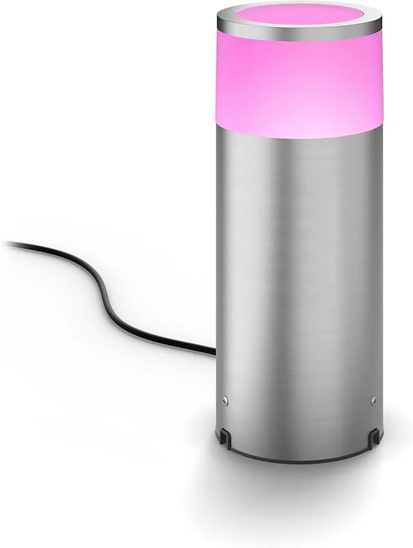 Philips Hue Calla lågvolt-pollare för utomhusbruk, rostfritt stål — Smart belysning