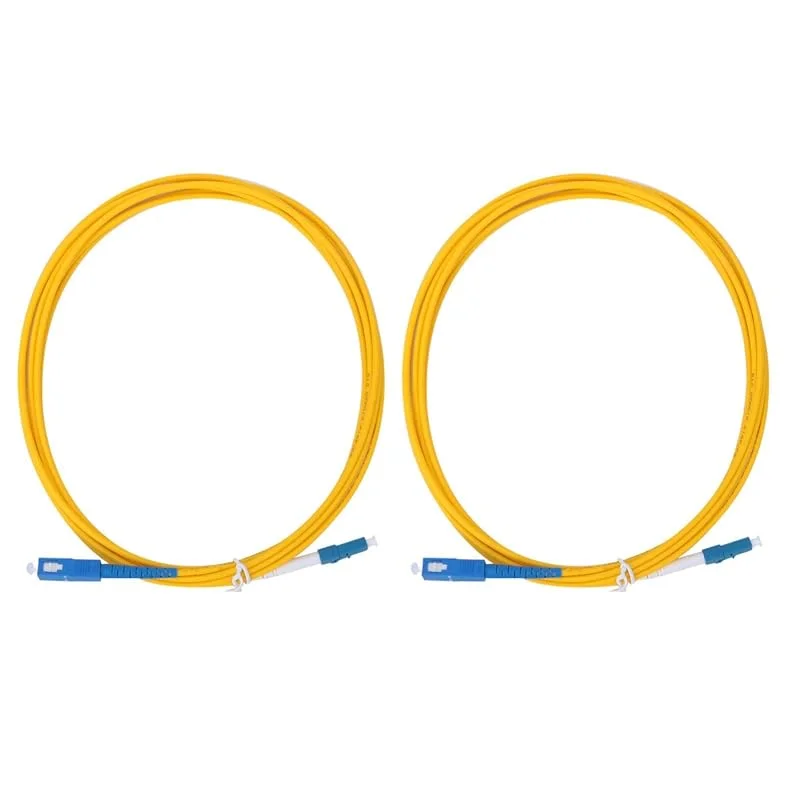 Fiberpatchkabel, 2 st 3 meter LC, UPC till SC, UPC optisk fiber patchkabel kabel gul — TV och streaming