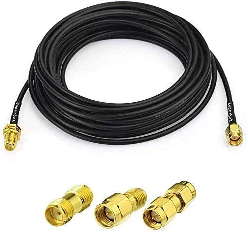 Superbat SMA kabel 2 m WLAN-antennkabel förlängningsRG174 antennkabel 3 stycken RF koaxial SMA adapter, kit för SDR enhetsantenn amatörradio, 3G 4G LTE-antenn, ADS-B, GPS — TV och streaming