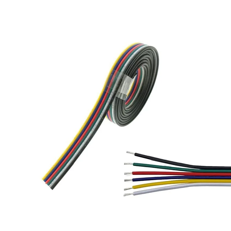 6pin 33FT RGBWWW LED Strip Extension Cable Line för 22AWG 6 Color Stand Wire RGB+CCT LED Ribbon Lamp Tape Lighting 10M Wire — Smart belysning