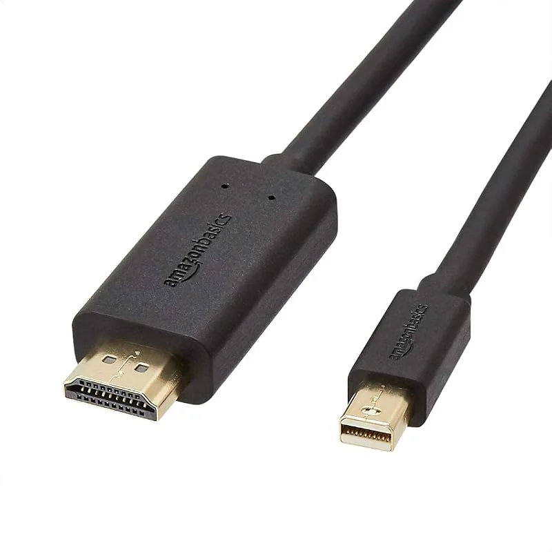 Amazon Basics HDMI till Mini DisplayPort-skärmkabel, 1080p, guldpläterade kontakter, 1, 83 m, svart — Datortillbehör