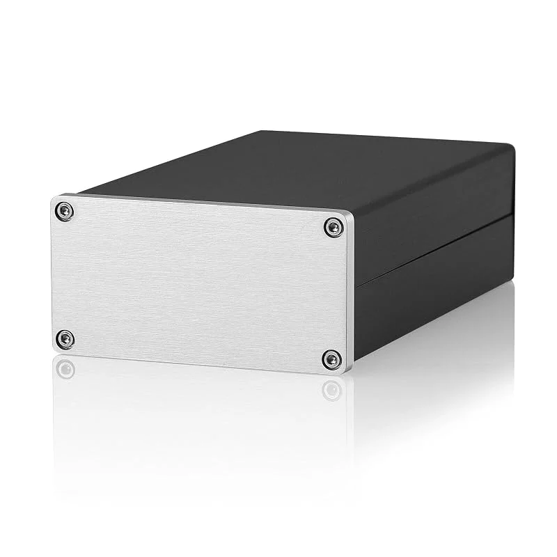 Nobsound Miniförstärkare kraft metallhölje, litet aluminiumchassihölje, aluminiummetalllåda för gör-det-själv-förstärkare, preamp, DAC-hölje Amp-fodral (92 x 158 x 47 mm) — Hörlurar och ljud