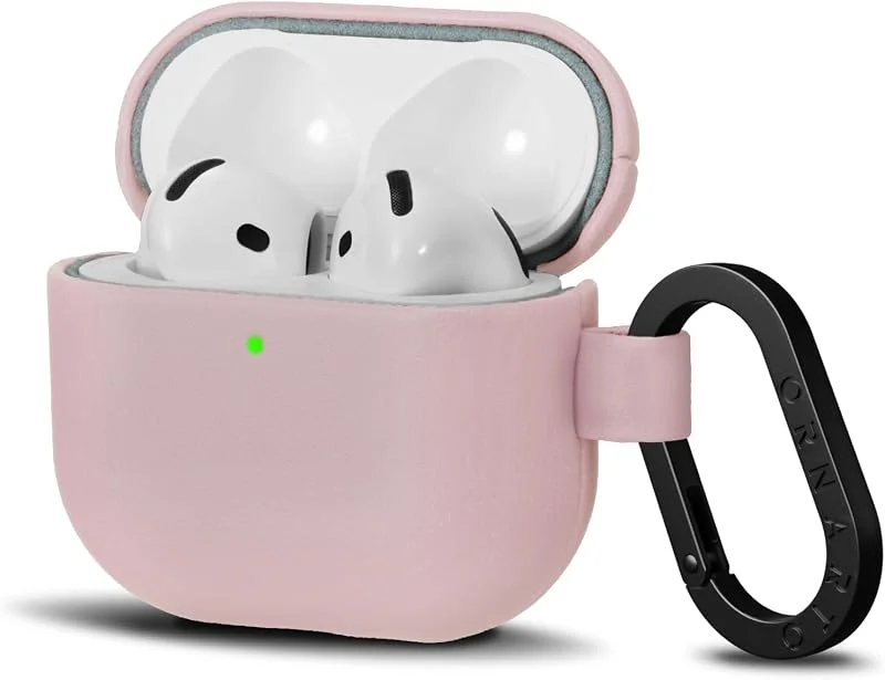 ORNARTO Läderfodral för AirPods 4 - rosa — Mobil och surfplatta