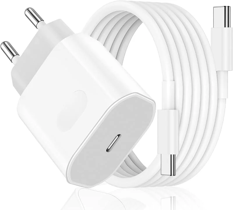 Snabbladdare för iPhone 15, 15 Pro, 15 Pro Max, 15 Plus, 27 W original USB-C-nätadapter med 2 M-kabel — Mobil och surfplatta