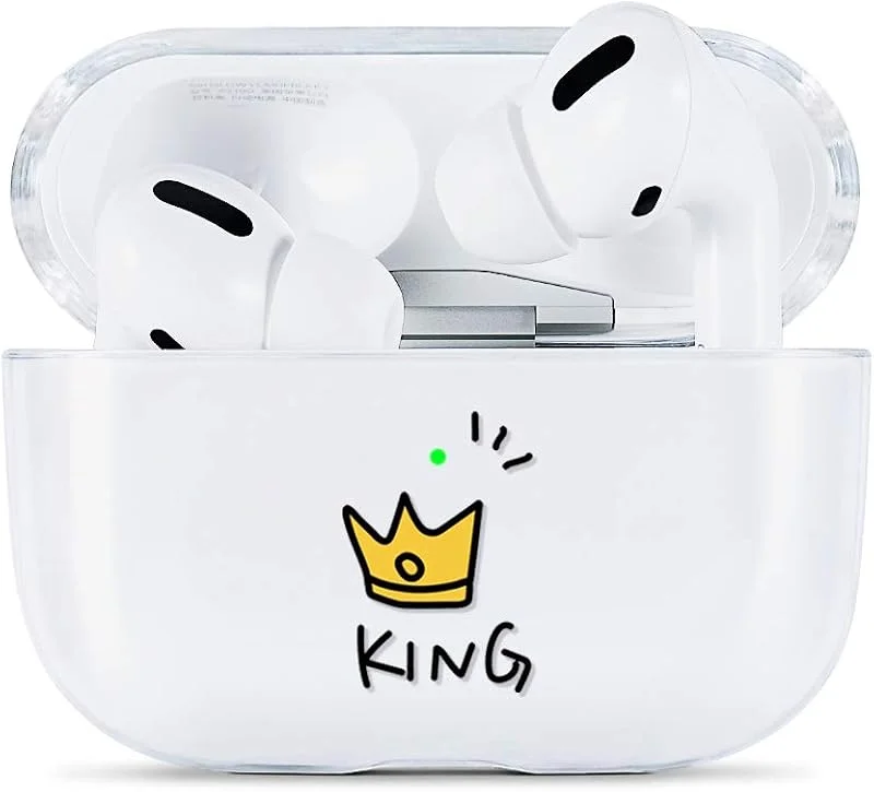 AKABEILA AirPods Pro fodral sött, kompatibelt med Apple AirPods Pro-fodral silikon klar med design AirPod Pro fodral fram LED synligt trådlöst laddningsfodral kvinnor transparent luftkuddar Pro — Mobil och surfplatta
