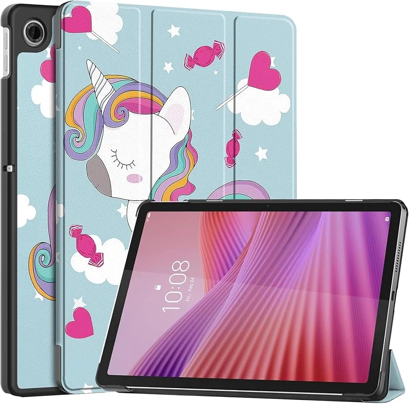 zZjoOoj Fodral för Lenovo Tab 2025 10, 1 tum (TB-311FU, TB-311XU) Tablettfodral, ultratunnt lätt skyddsfodral med stativfunktion och automatisk sömn, väckningsfunktion, enhörning — Mobil och surfplatta