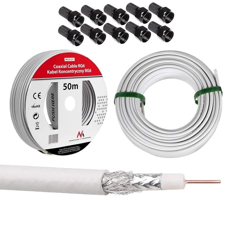 Maclean MCTV-574 satellitkabel satellitantennkabel koaxial RG6 1.0CSS SAT AV-antennkabel — TV och streaming