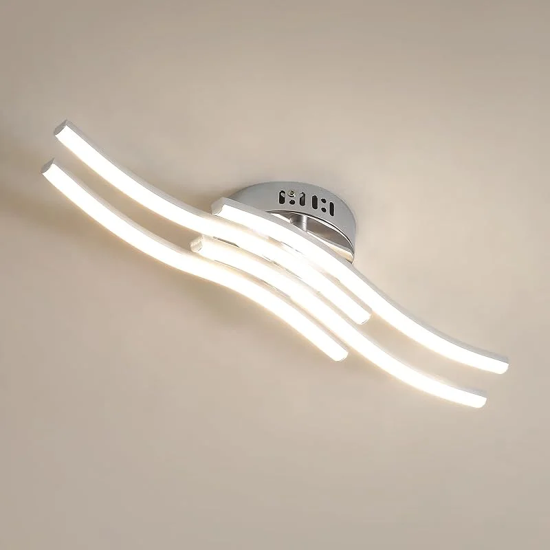 Osirous LED-taklampa, böjda taklampor, modern akryltakarmatur, 24 W 5 500 K kallt vitt ljus, för vardagsrum, sovrum 10–12 m² — Hushållselektronik