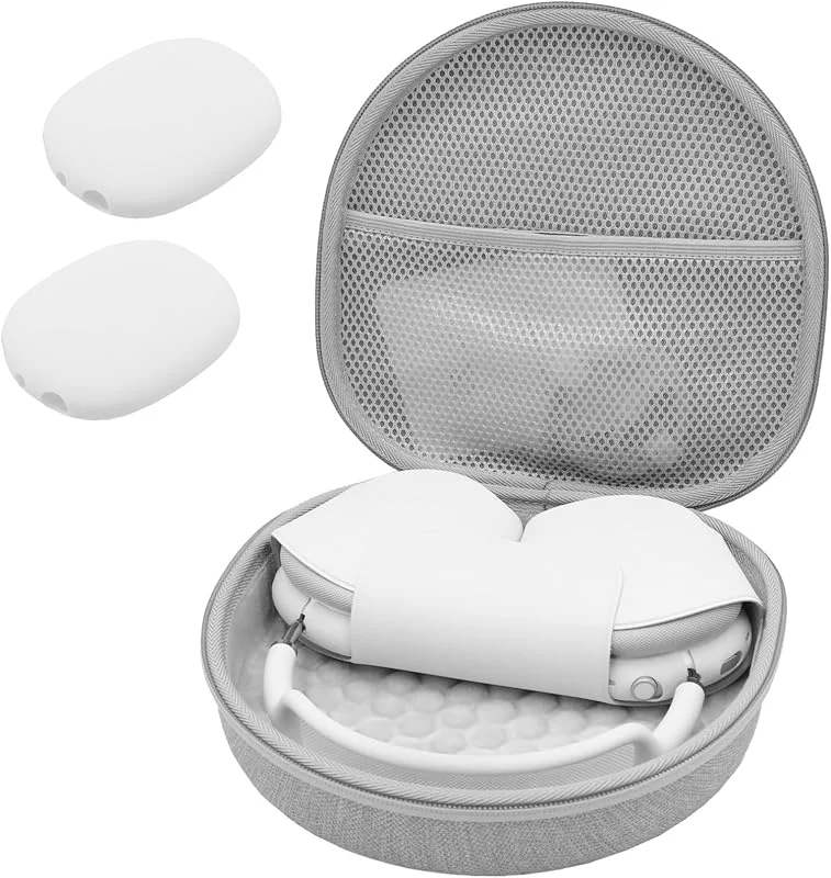 ProCase Hårt hörlursfodral för AirPods Max med 2 smarta silikonskyddande fodral, Hardshell Eva bärväska headset fodral – grå — Mobil och surfplatta