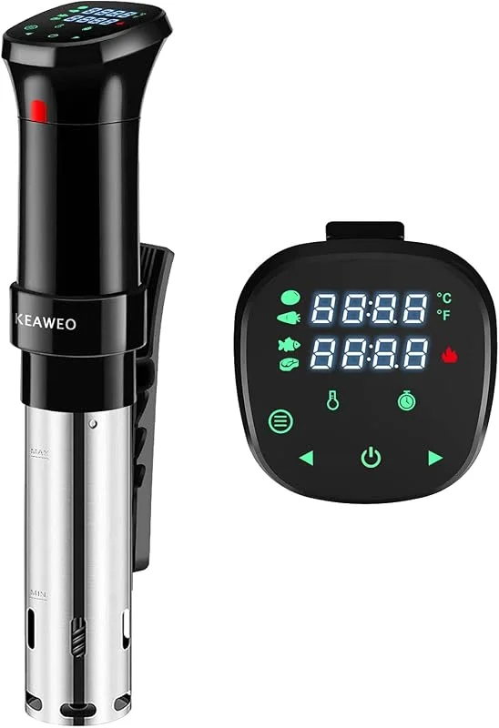 Sous Vide Garer, KEAWEO Sous-Vide Sick 1 100 W precisionskokare immersion dykkikulator precisionskokare, ultratyst, 25 ℃ temperaturområde digital timer, LCD-pekskärm och rostfritt stål — Kök & Hushåll