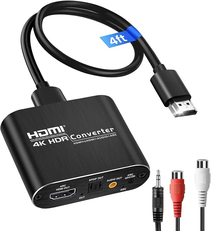 Avedio links 4K HDMI Audio Extractor, HDMI to HDMI + Optical Toslink SPDIF + 3.5mm AUX Stereo Audio Out, HDMI Audio Converter Adapter Splitter Support 4K@60Hz HDCP1.4 Full HD 1080P 3D — TV och streaming
