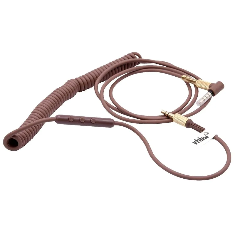 vhbw Audio AUX-kabel kompatibel med Marshall Kilburn 2, Kilburn, Major 3, Kilburn 3 hörlurar – ljudkabel 3, 5 mm jackkontakt, 150 cm brun — Hörlurar och ljud