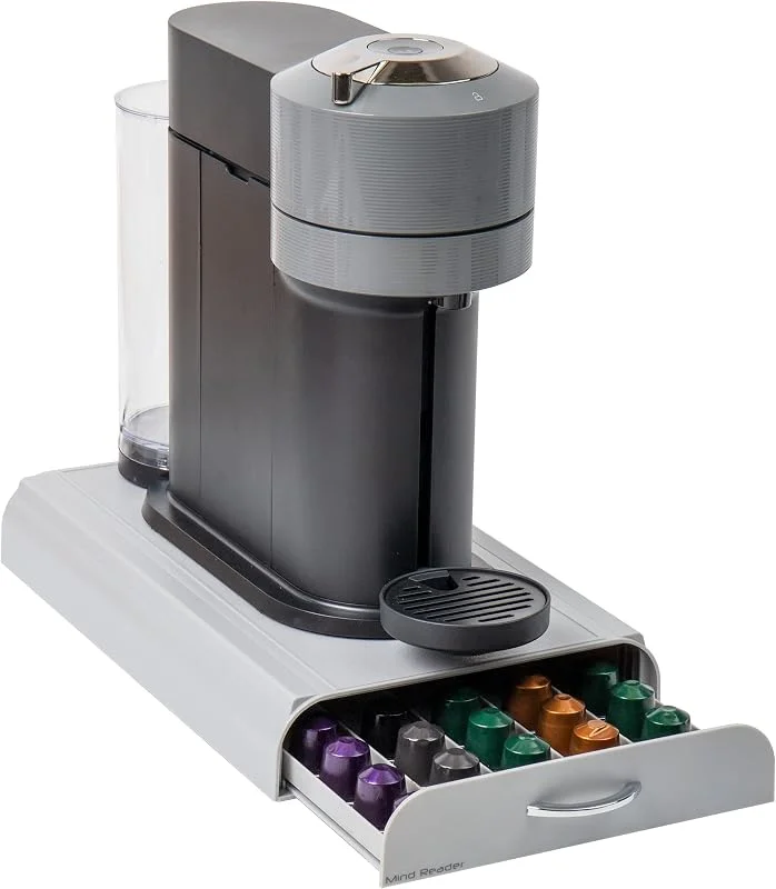 Mind Reader 'Anchor' för 50 Nespresso-kapslar, silver kaffekapsel-förvaringslåda — Kök & Hushåll