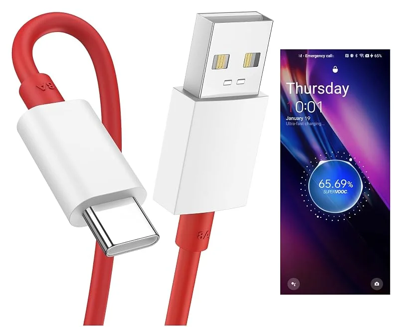 P37 100W SUPERVOOC USB-C-kabel 1 m – Snabbladdning för OPPO (Reno 12, Reno 13, Find X7, Find X8, A78, A98) – kompatibel med OnePlus & Realme SuperDart – 480 Mbps dataöverföring, Android Auto — Mobil och surfplatta