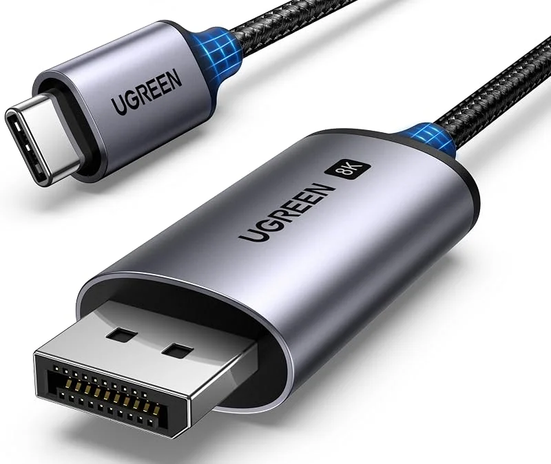 UGREEN USB C till DisplayPort Kabel, DP 1.4, 8K 60Hz, 4K 240Hz 144Hz, 1M — Mobil och surfplatta