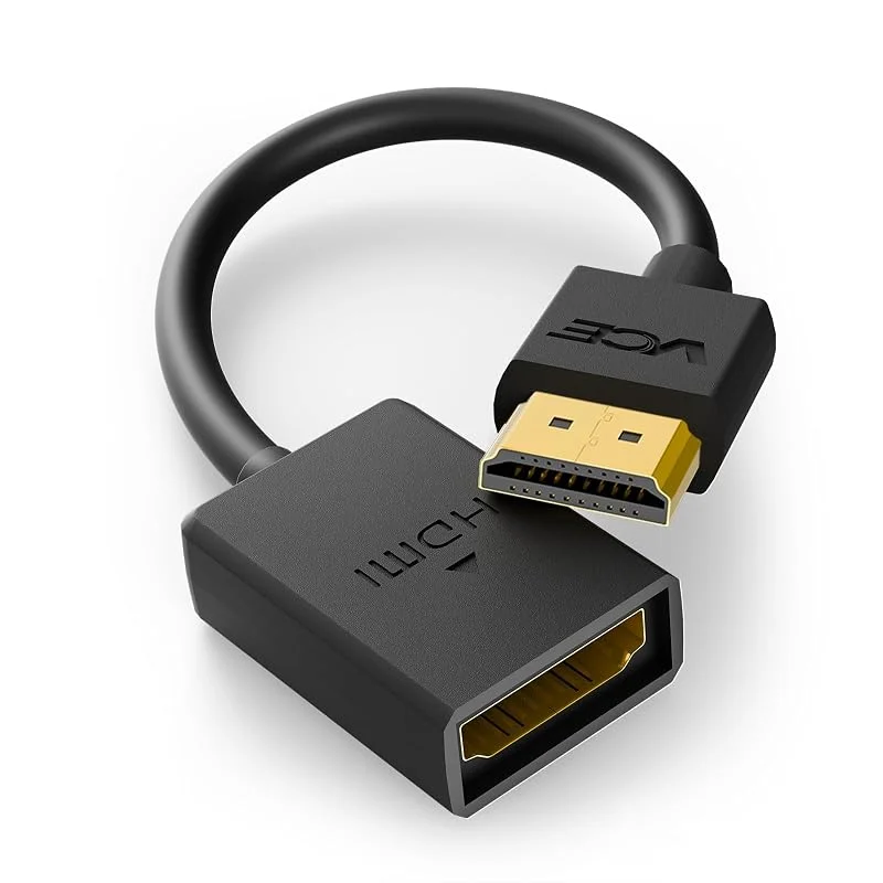 VCE HDMI förlängningskabel 14 cm, kontakt till hona, upp till 4K 60 Hz — Laddning och kablar