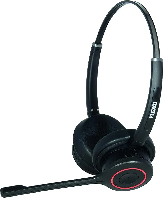 Bluetooth Headset med brusreducerande mikrofon till mobiltelefon och PC – Wireless Stereo hörlurar On-Ear med lång batteritid – FLEX redline R6 – Svart — Hörlurar och ljud