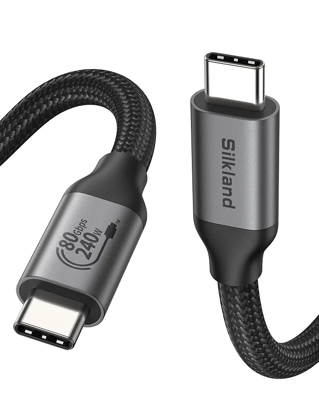 Silkland USB-C 80Gbps för Thunderbolt 5 Kabel 1M, USB-IF-Certifierad — Mobil och surfplatta