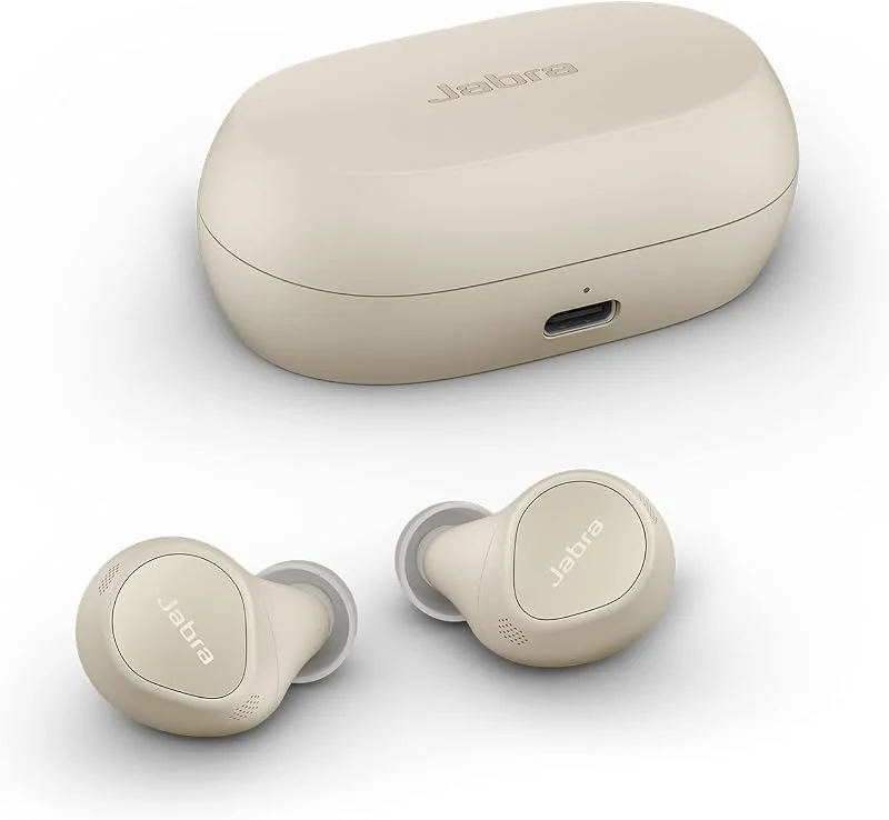 Jabra Elite 7 Pro Bluetooth-öronsnäckor - justerbar, aktiv brusreducering, trådlösa öronsnäckor i kompakt design med Jabra MultiSensor Voice för tydliga samtal - Guldbeige — Hörlurar och ljud