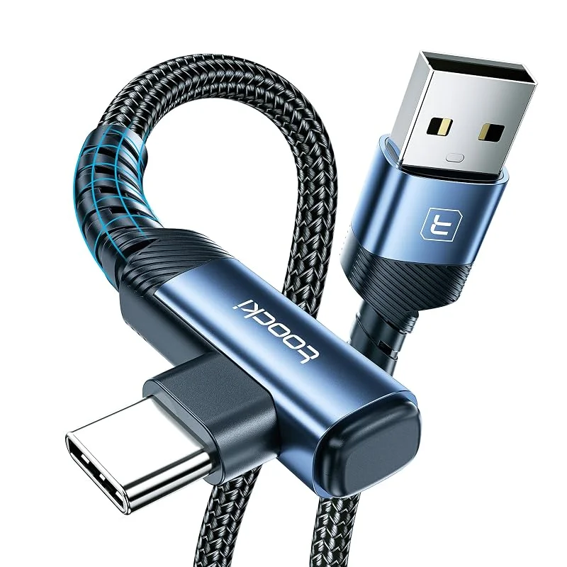 toocki USB C Kabel 2M 90 Grader 3, 1 A Snabbladdning Laddningskabel — Mobil och surfplatta