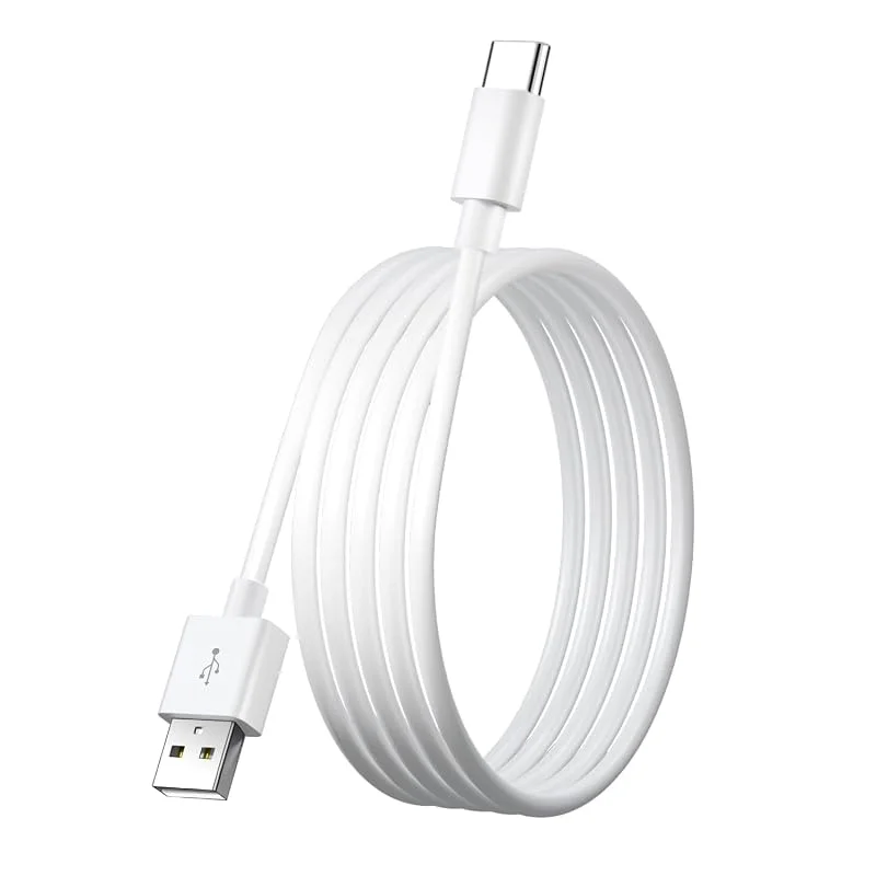 10 FT, 3 m USB till USB C lång kabel, typ C strömkabel för hemsäkerhetskameror, strömladdning och dataöverföringskabel för telefoner Carplay surfplattor switch pro-kontroll och fler USB C-enheter – vit — Mobil och surfplatta