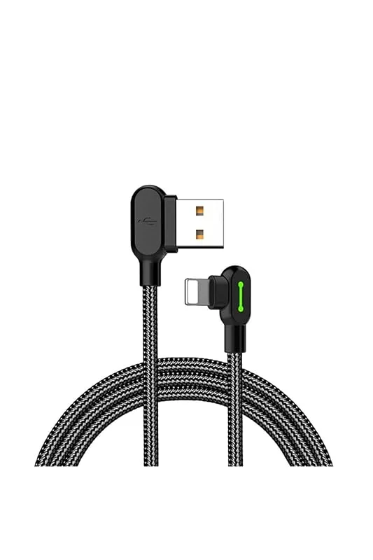 Mcdodo Lightning LED Rätvinklig till USB-flätad sladd för Apple (1, 2 m) — Mobil och surfplatta