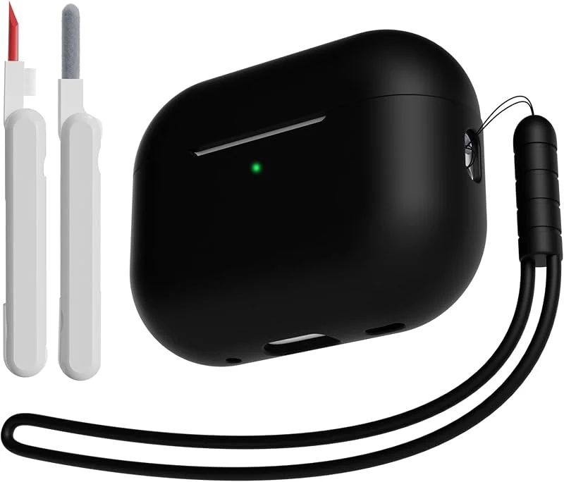 Fodral för AirPods Pro 2 med rengöringssats, svart — Mobil och surfplatta