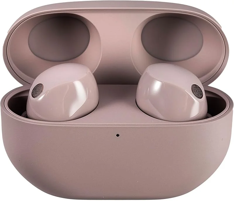 Sony WF-1000XM5 Trådlösa brusreducerande öronsnäckor, Bluetooth, In-ear hörlurar, mikrofon, upp till 24 timmars batteritid, snabbladdning, IPX4, Alexa & Google Assistant, iOS och Android - Rökig rosa — Hörlurar och ljud