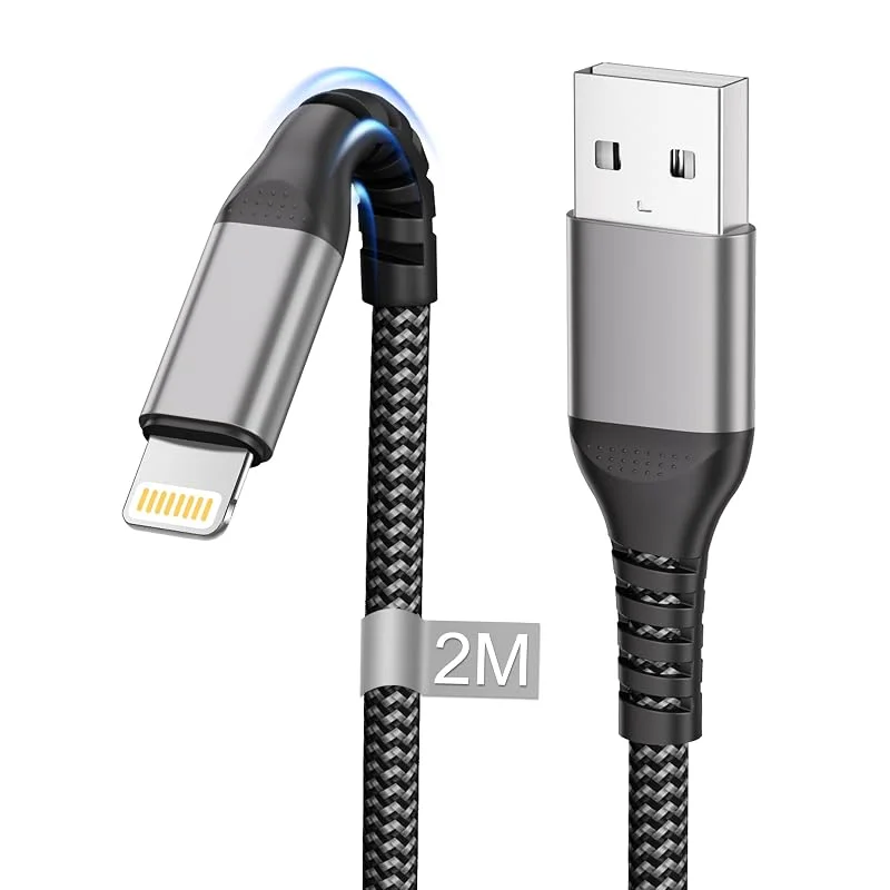 laddningskabel 2M [Apple MFi-certifierad], USB Lightning-kabel för phone 14, 13, 12, 11, Pro Max, Mini, XS, XR — Mobil och surfplatta