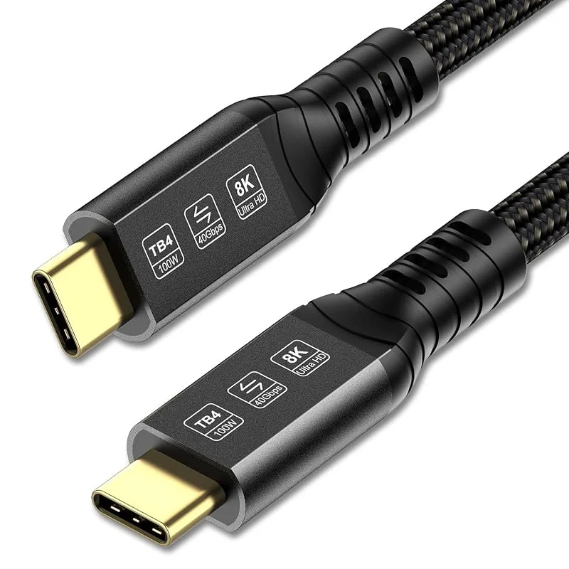 ConnBull USB4 kompatibel med Thunderbolt 4 Kabel 1m USB C till USB C stöder 100 W-laddning, 40Gbps dataöverföring för Typ-C MacBooks, Dell, iPad Air 4, iPad Pro 2020, Pixel, Hub, dockning m.m. — Mobil och surfplatta