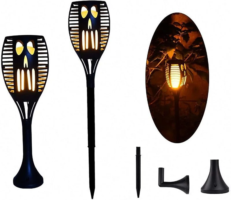 Utomhus vattentät 96 LED solflimrande flamlampa landskap gångväg fackla lampa med automatisk på, av för trädgård uteplats gård och dekoration i trädgården — Smart belysning