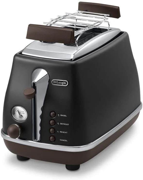 De'Longhi Icona Vintage CTOV2103.BK Brödrost, Svart, 18, 5 x 32 x 20, 5 cm — Kök & Hushåll